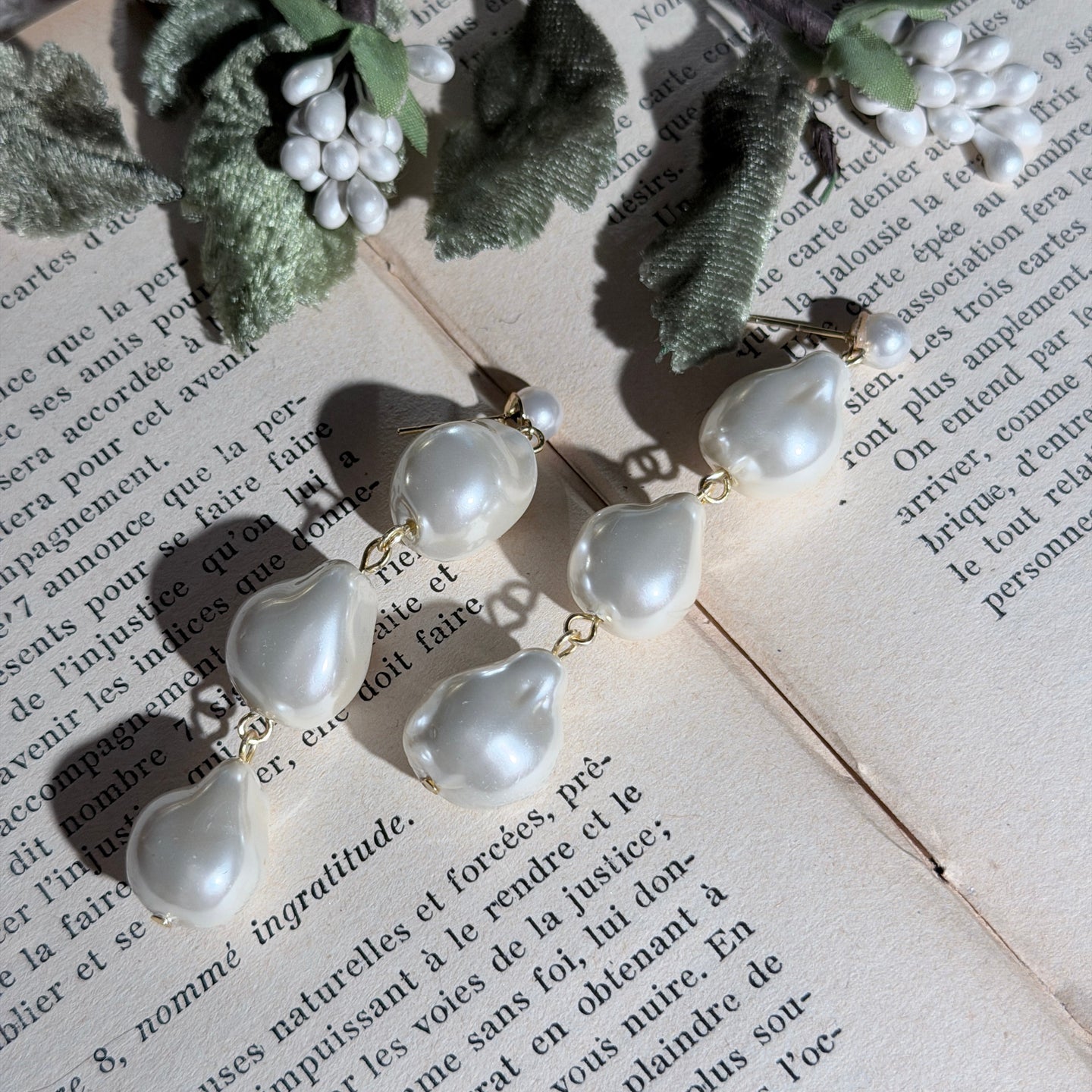 Faux Baroque Pearl Long Earring