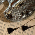 White Crystal Tassel Necklace
