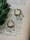Baroque Pearls and Gold Hoop Earring