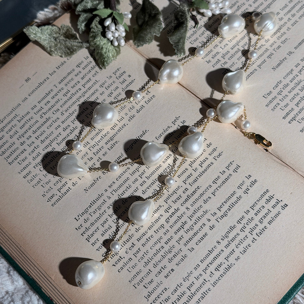 Faux Baroque Pearl Long Necklace