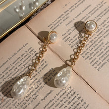 Load image into Gallery viewer, Long Chain Faux Pearl Long Earring
