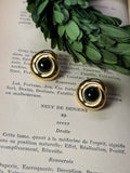 Obsidian Gold Earring Stud