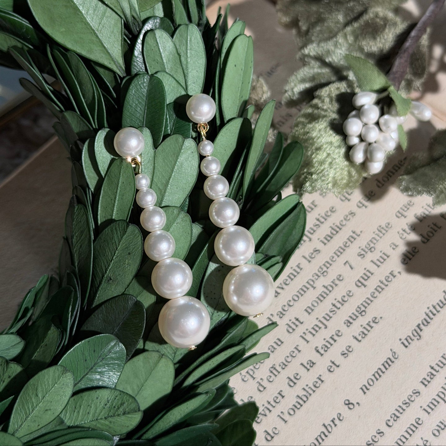 Graded Faux Pearl Earring
