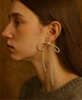 Big Bow Faux Pearl Earring