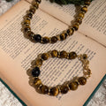 Tiger's Eye and Silver Obsidian Bracelet