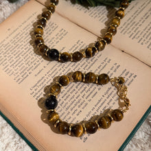 Load image into Gallery viewer, Tiger&#39;s Eye and Silver Obsidian Bracelet
