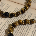 Tiger's Eye and Silver Obsidian Bracelet