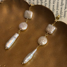 Load image into Gallery viewer, Multi-Shape Keshi Pearl Long Earring
