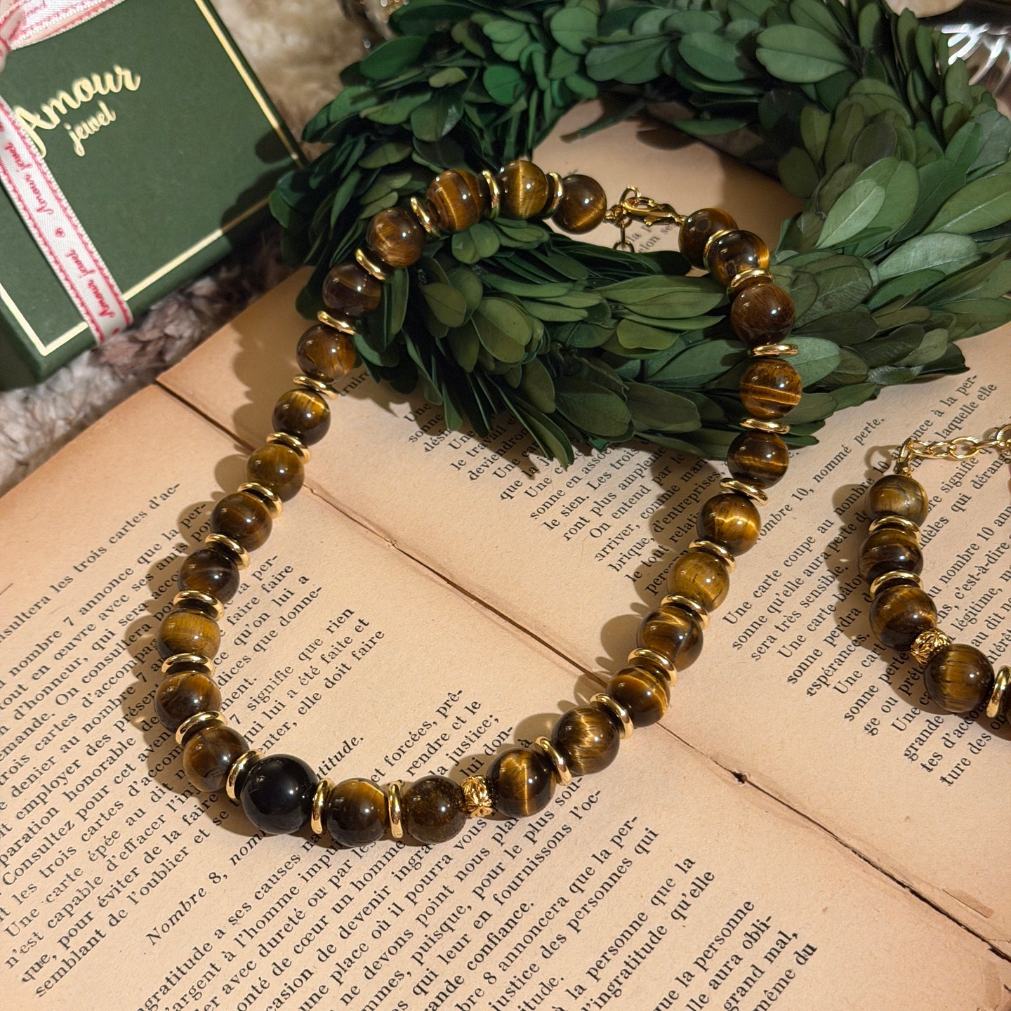 Tiger's Eye and Silver Obsidian Necklace