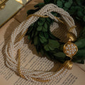 Mutiple Row Faux Pearl Necklace