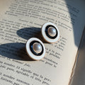 Vintage Enamel B&W Earring