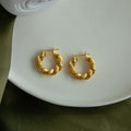 Twisting Gold Hoop Earring