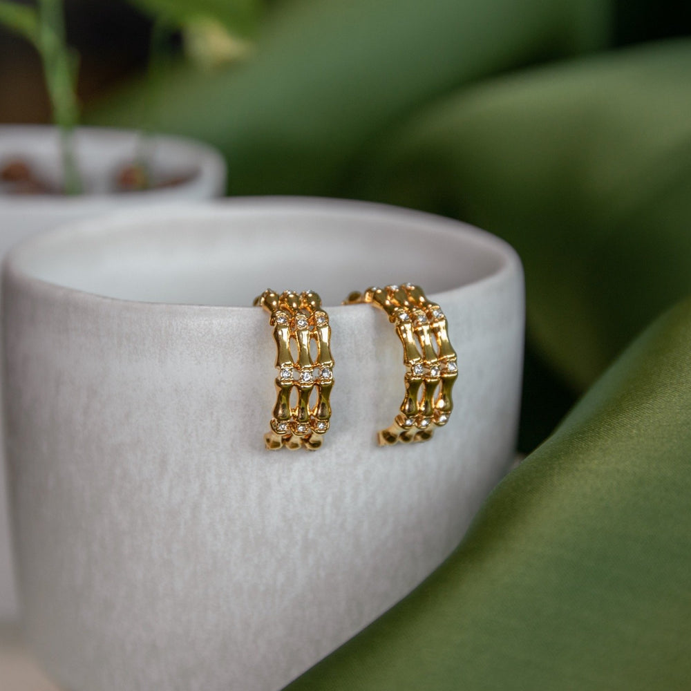 Bamboo Hoop Earring