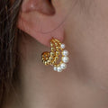 Pearl Beaded Hoop Earring