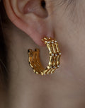 Bamboo Hoop Earring